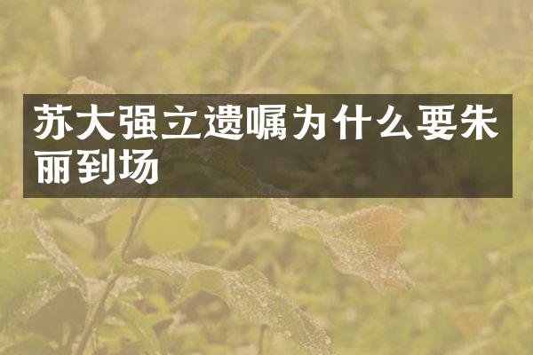 苏大强立遗嘱为什么要朱丽到场