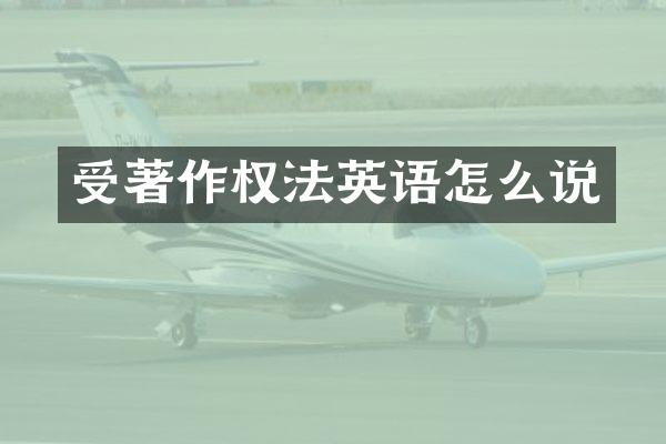受著作权法英语怎么说
