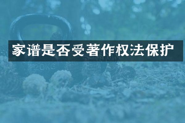 家谱是否受著作权法保护
