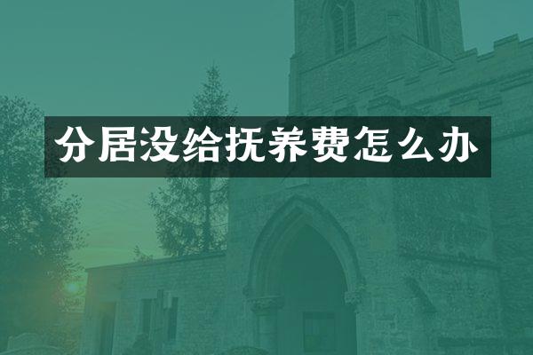 分居没给抚养费怎么办