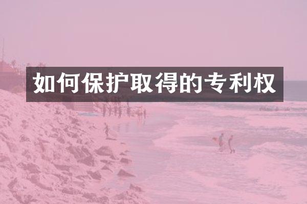 如何保护取得的专利权