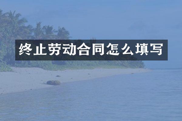 终止劳动合同怎么填写