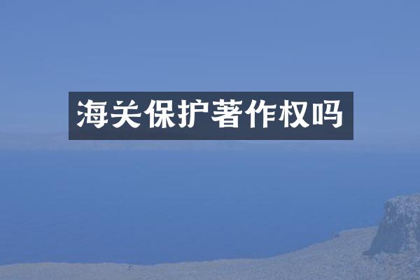 海关保护著作权吗