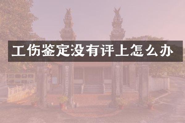 工伤鉴定没有评上怎么办
