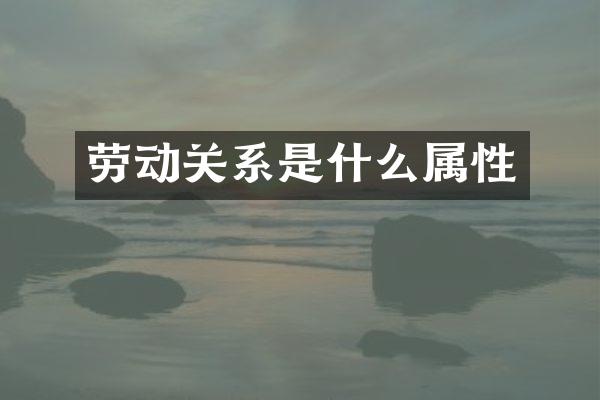 劳动关系是什么属性