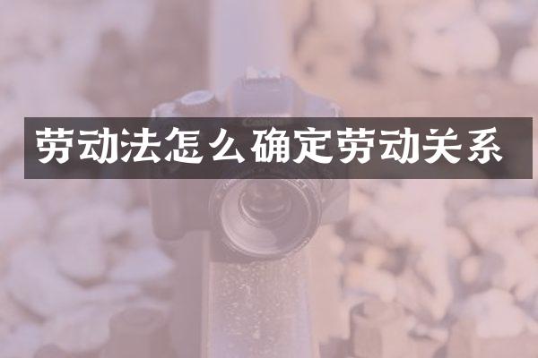 劳动法怎么确定劳动关系