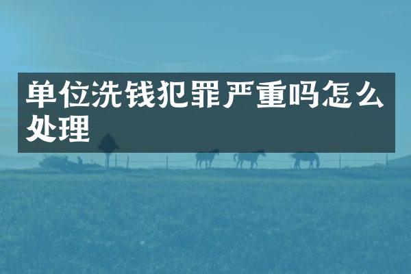 单位洗钱犯罪严重吗怎么处理