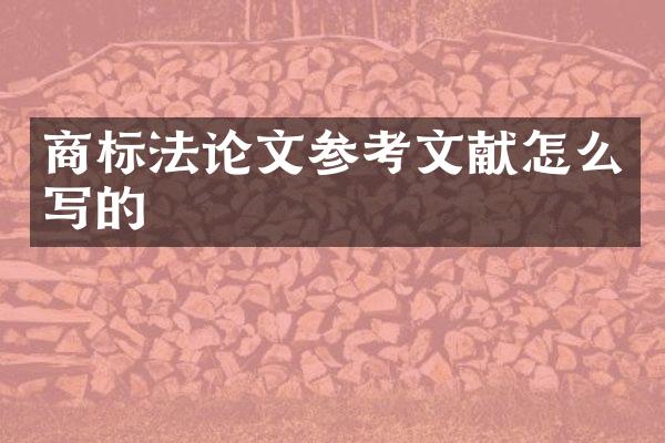 商标文参考文献怎么写的