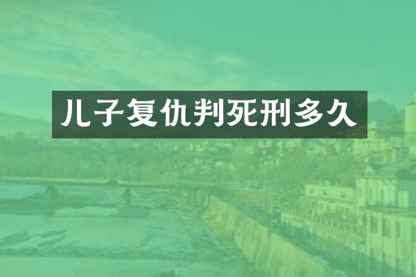 儿子复仇判死刑多久