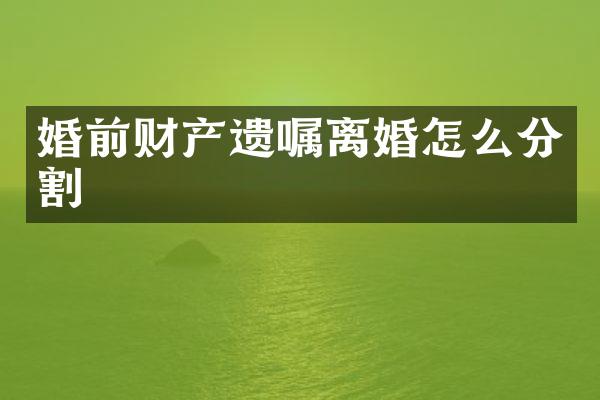 婚前财产遗嘱离婚怎么分割