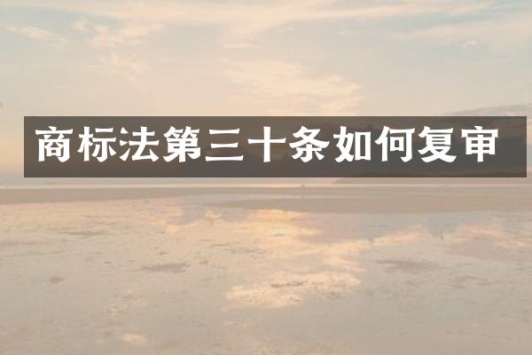 商标法第三十条如何复审