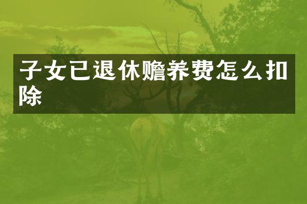 子女已退休赡养费怎么扣除