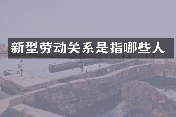 新型劳动关系是指哪些人