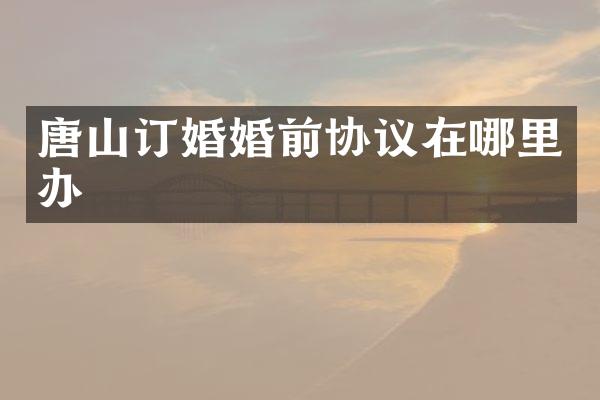 唐山订婚婚前协议在哪里办