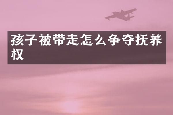 孩子被带走怎么争夺抚养权