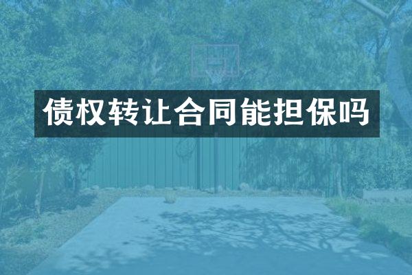 债权转让合同能担保吗