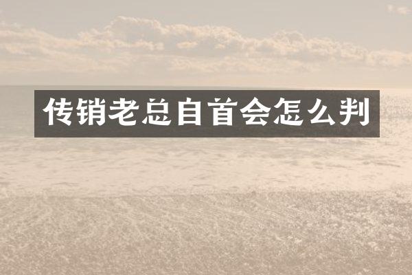 传销老总自首会怎么判