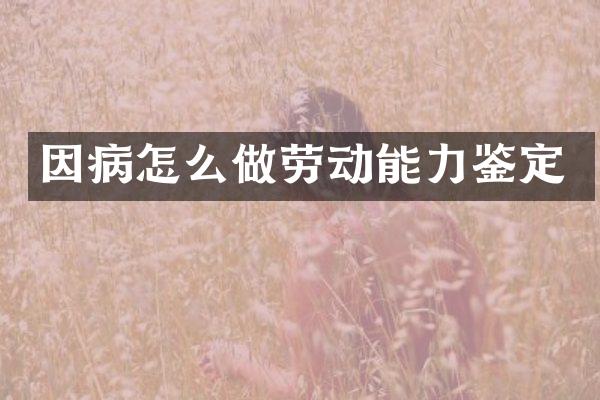 因病怎么做劳动能力鉴定