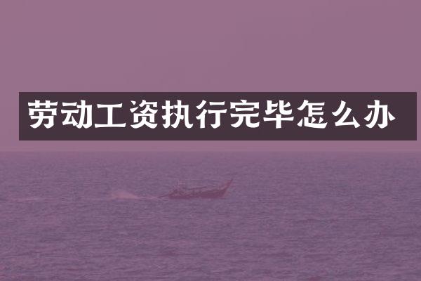 劳动工资执行完毕怎么办