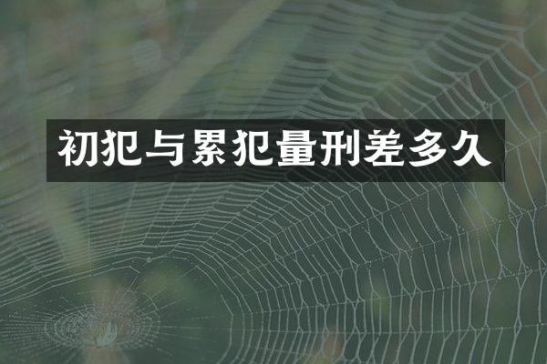 初犯与量刑差多久