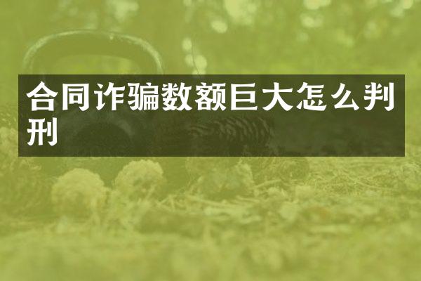 合同诈骗数额巨大怎么判刑