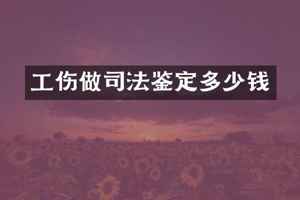 工伤做司法鉴定多少钱