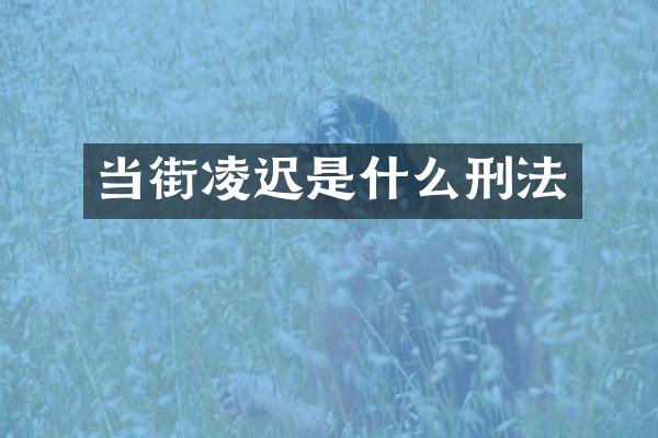 当街凌迟是什么刑法