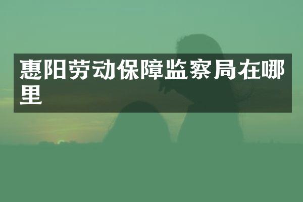 惠阳劳动保障监察局在哪里