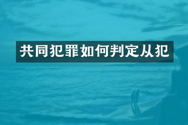 共同犯罪如何判定从犯