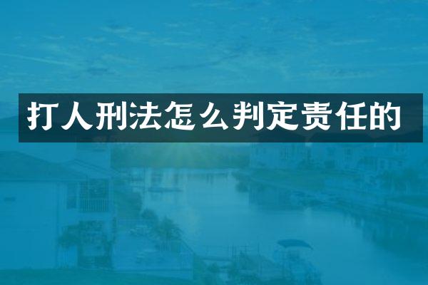 打人刑法怎么判定责任的