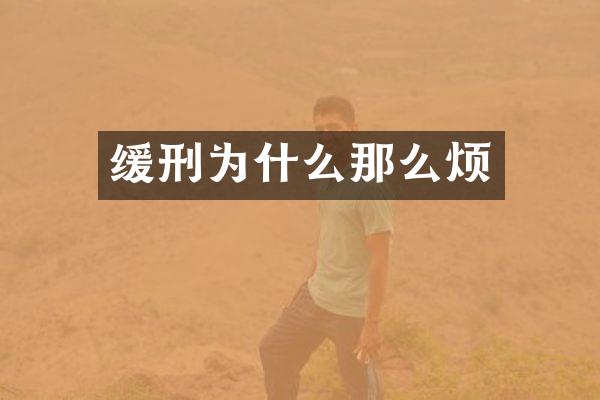 缓刑为什么那么烦