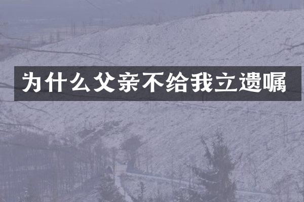 为什么父亲不给我立遗嘱