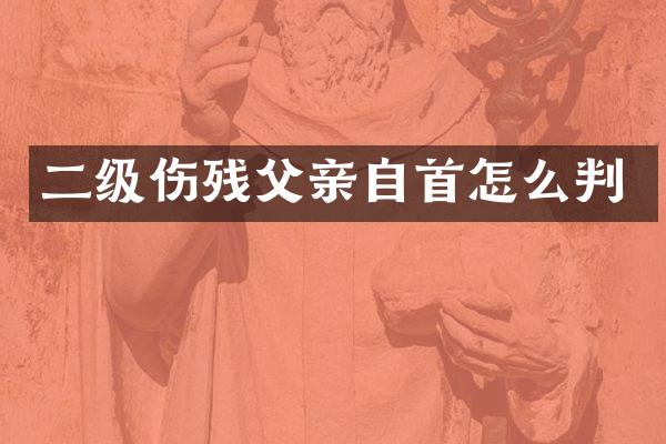 二级伤残父亲自首怎么判