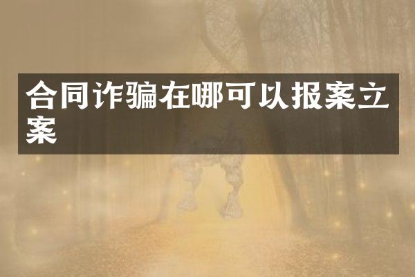 合同诈骗在哪可以报案立案