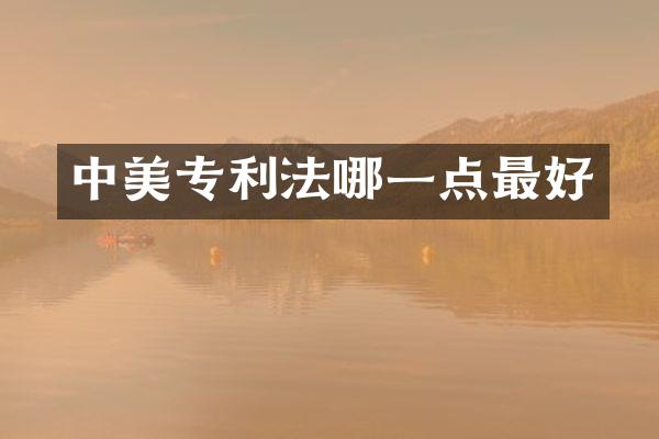 中美专利法哪一点最好