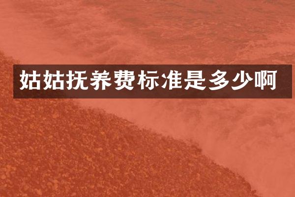 姑姑抚养费标准是多少啊