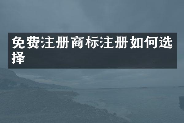 免费注册商标注册如何选择