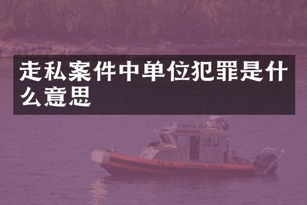 案件中单位犯罪是什么意思