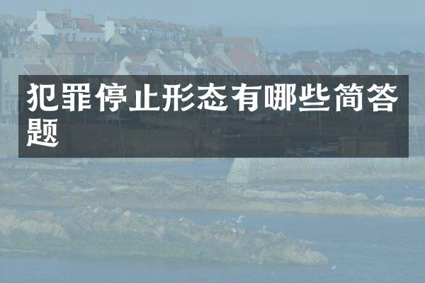 犯罪停止形态有哪些简答题