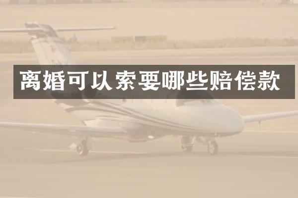 离婚可以索要哪些赔偿款