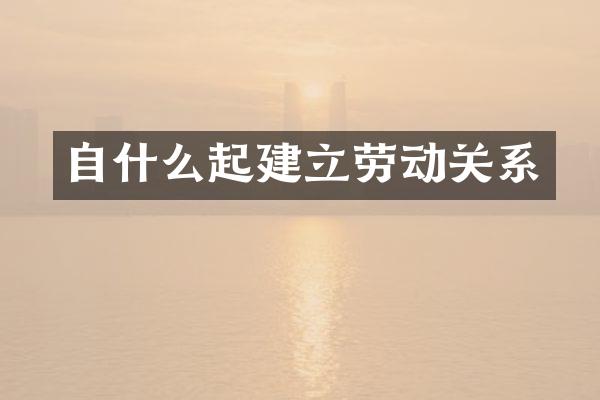 自什么起建立劳动关系