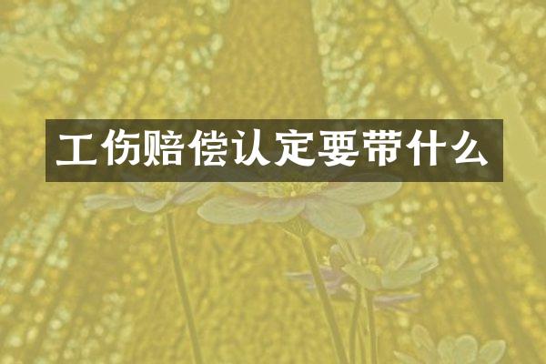 工伤赔偿认定要带什么
