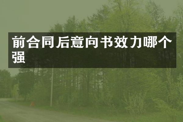前合同后意向书效力哪个强