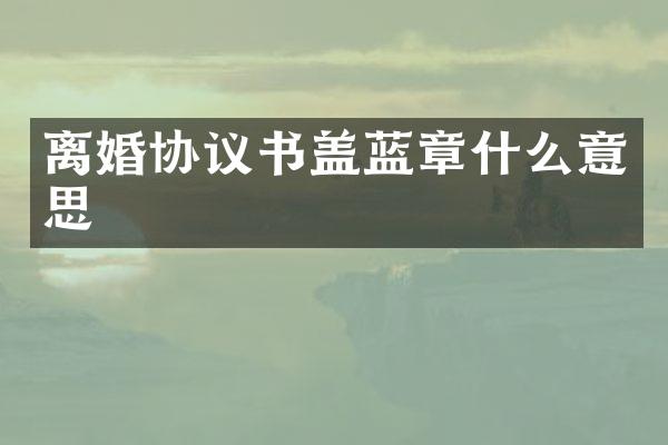 离婚协议书盖蓝章什么意思