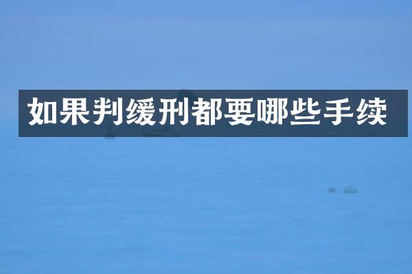 如果判缓刑都要哪些手续