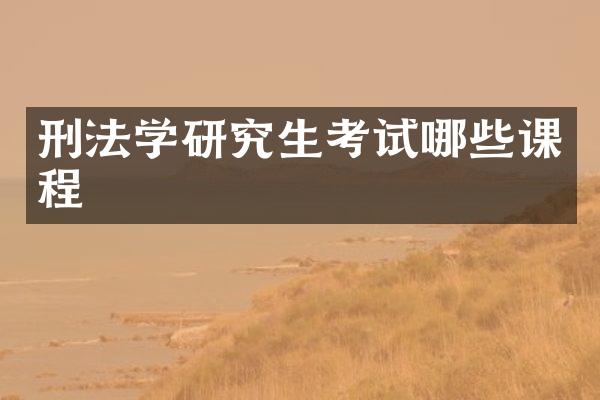 刑法学研究生考试哪些课程