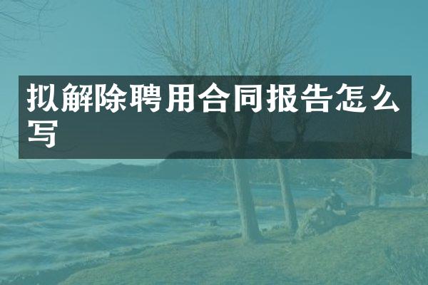 拟解除聘用合同报告怎么写