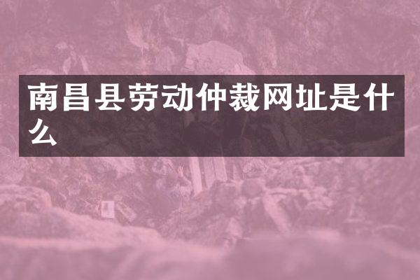 南昌县劳动仲裁网址是什么