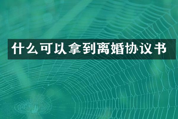 什么可以拿到离婚协议书