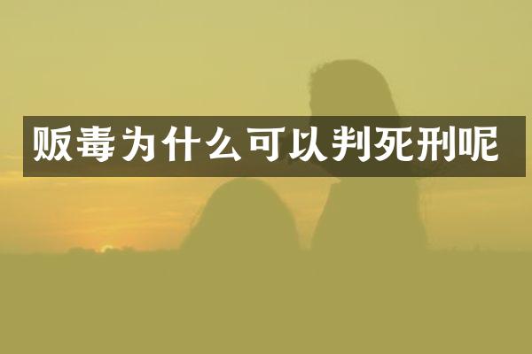 为什么可以判死刑呢